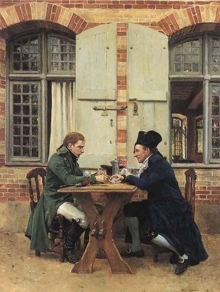 Jean-Louis-Ernest Meissonier The Card Players, Norge oil painting art